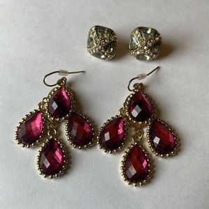 Two Pairs of Jeweled Earrings